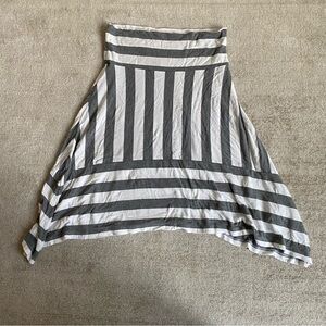 GAP Asymmetrical Striped Gray Skirt Size Small